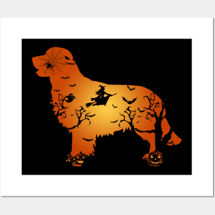 Golden Retriever Halloween Mens Womens Posters and Art